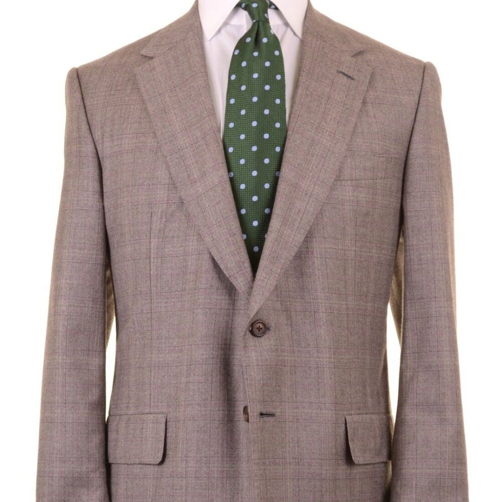 LNWOT Lutwyche Savile Row Wool Check Plaid Hand-Tailored Sport Coat US44